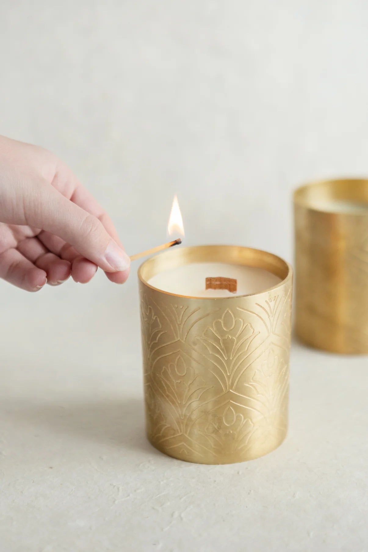 brass candle jar