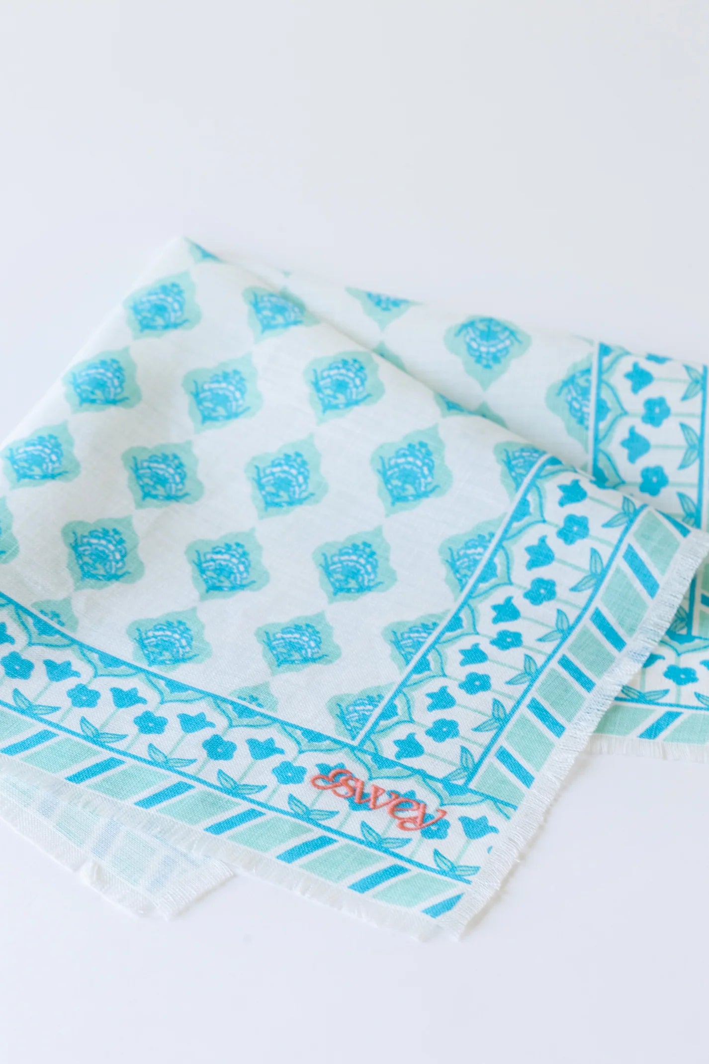 handmade linen dinner blue napkins